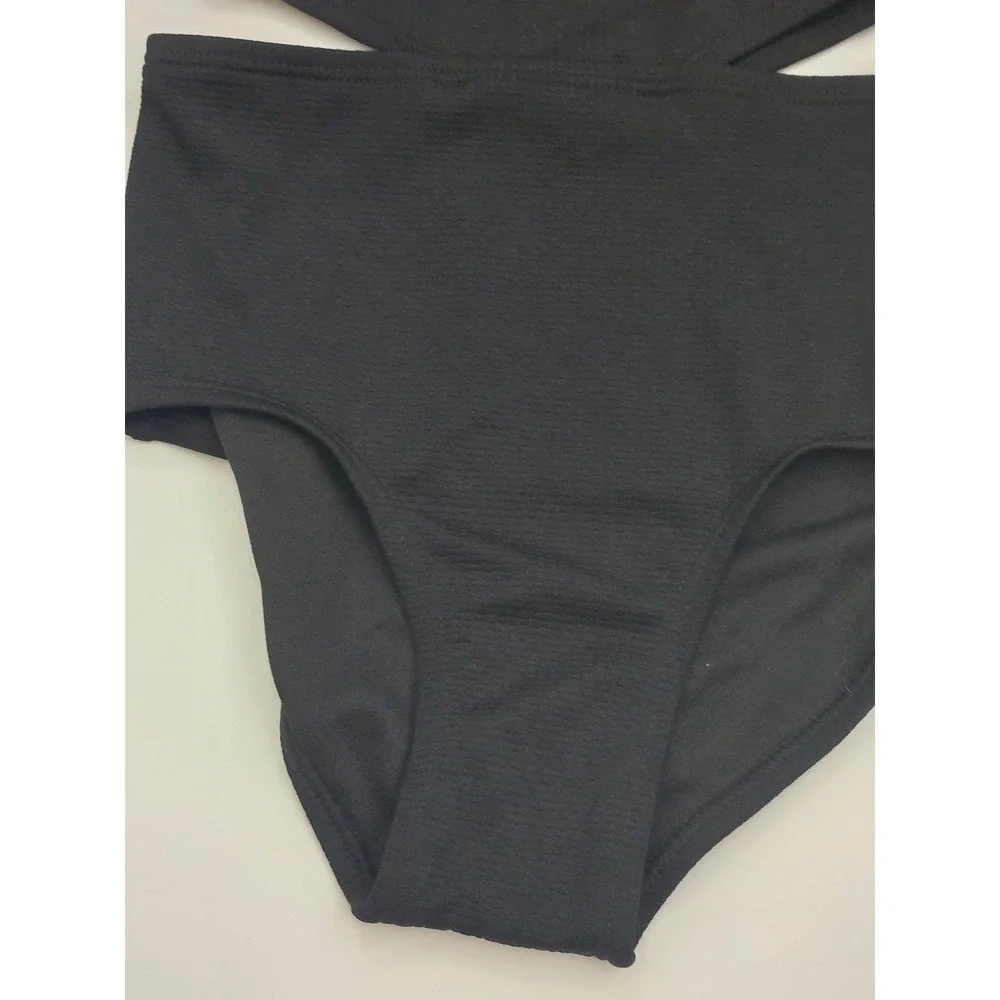 Art Class Girls Black Scalloped Cut Out One Piece Swimsuit XS 4/5 NWT